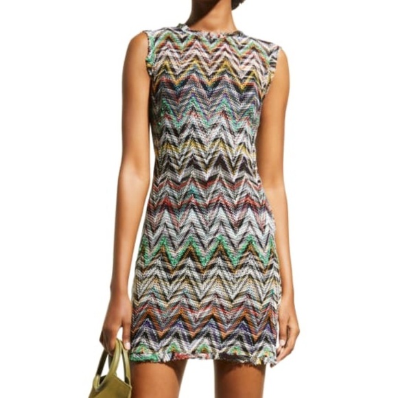New Missoni Chevron Crochet Mini Dress Size 4 Size 6 - Picture 1 of 2